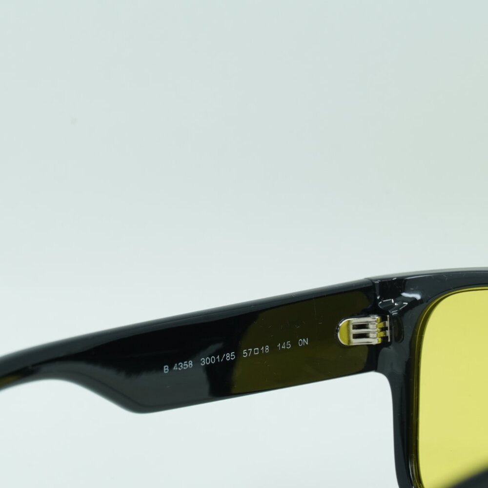 Burberry BE4358 300185 Square Sunglasses - Black/Yellow - Picture 10 of 11